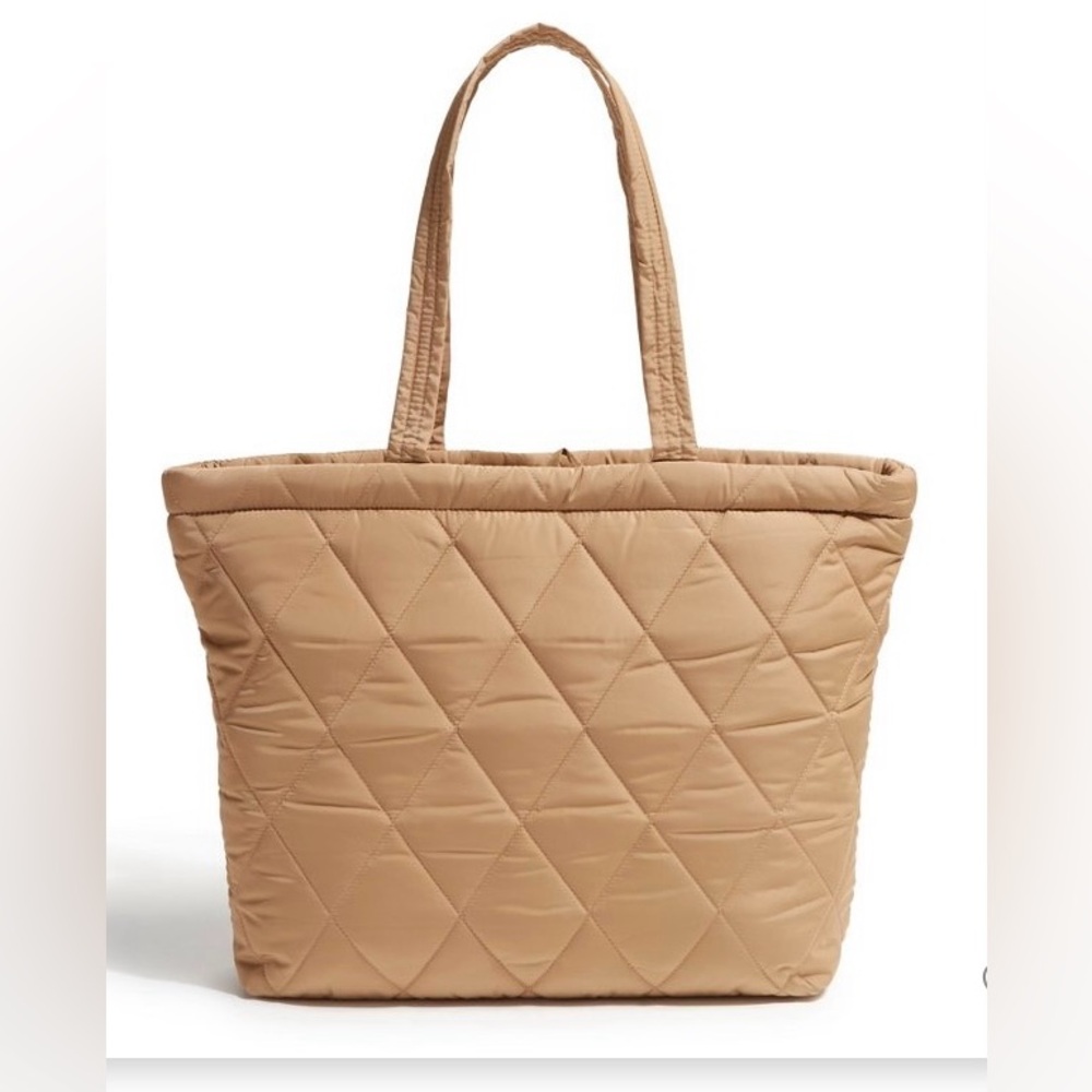 Vera Bradley Tan Quilted Tote with Structured Design